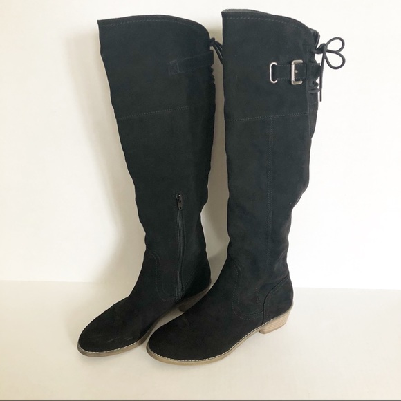 G by Guess Shoes - Black G by Guess Tall Boots with Lace Up Back